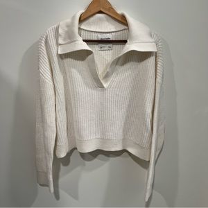 Abercrombie preppy notch neck polo sweater